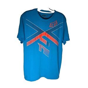 Fox Racing Shield‎ Short Sleeve T-Shirt Blue Men's Medium Motorcycle Motocross
